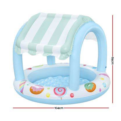 Bestway Inflatable Kids Pool with Sun Shade Candy Theme 104x84cm