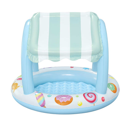 Bestway Inflatable Kids Pool with Sun Shade Candy Theme 104x84cm