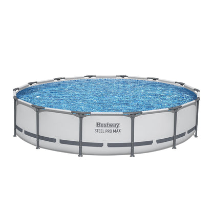 Bestway 427CM Swimming Pools Steel Above Ground Round Backyard Pool Set White
