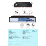 Digital video recorder with 8-channel BNC video input, HDMI, VGA, USB, LAN and power ports.