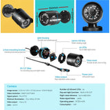 Outdoor security camera with 3-axis mounting, IR night vision, 1080P HD lens, and weatherproof housing
