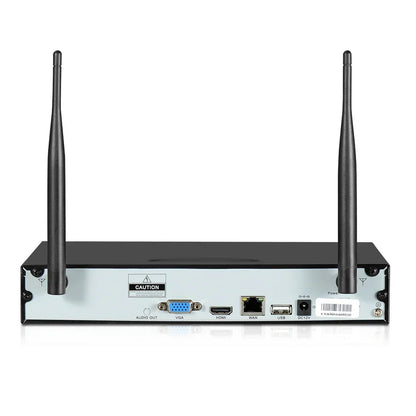 Wireless security NVR recorder with dual antennas, HDMI, VGA, USB and network ports