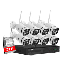 8-channel wireless security camera system with DVR and 2TB hard drive