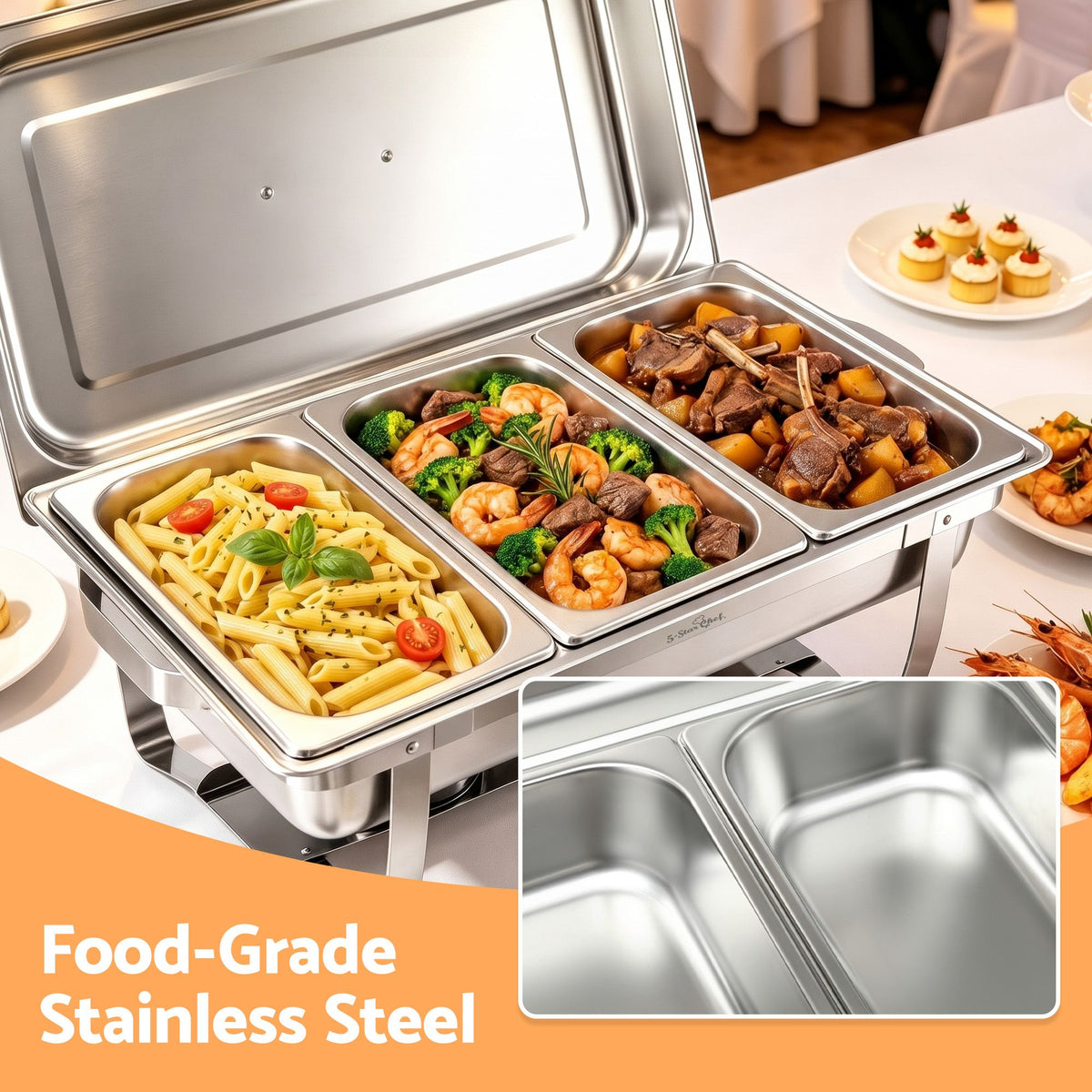 5 Star Chef 7.5L chafer with side lid slot
