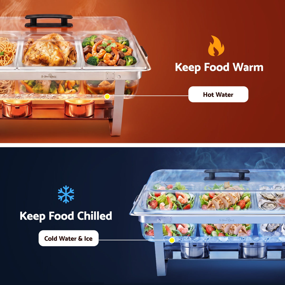 7.5L chafing dish food pans, dishwasher safe
