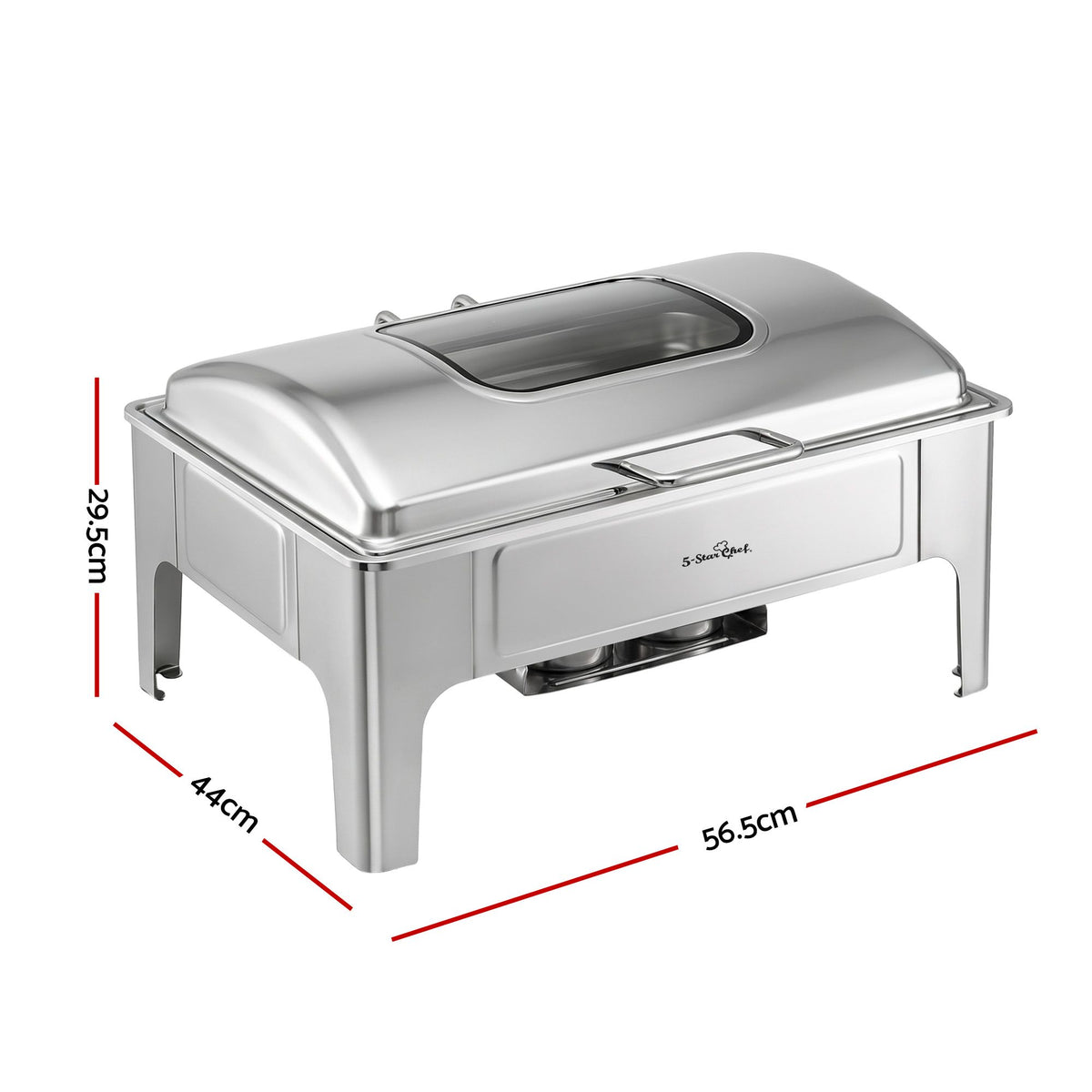 5 Star Chef 9L chafing dish with tempered glass viewing lid