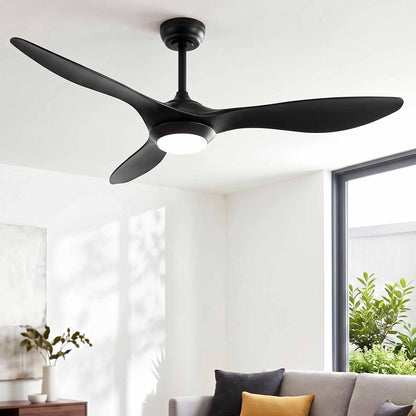 Devanti 52 inch DC Ceiling Fan with LED Light - Black