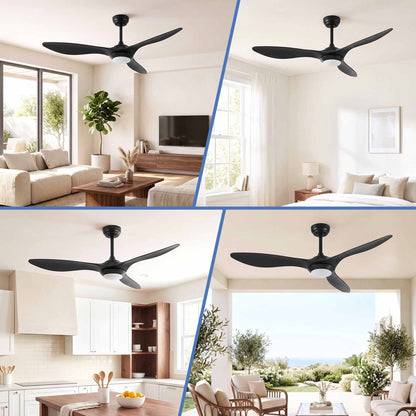 Devanti 52 inch DC Ceiling Fan with LED Light - Black - view 9