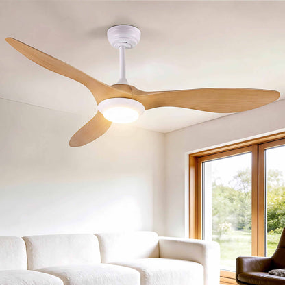 Devanti 52 inch DC Ceiling Fan with LED Light - Wood