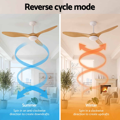 Devanti 52 inch DC Ceiling Fan with LED Light - Wood - view 7