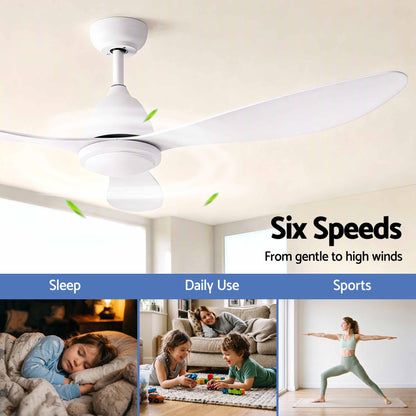 Devanti 48 inch DC Ceiling Fan with LED Light - White - view 4