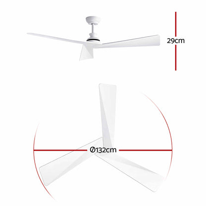 Devanti 52 inch DC Ceiling Fan, No Light - White - view 2