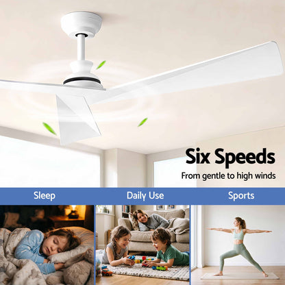 Devanti 52 inch DC Ceiling Fan, No Light - White - view 4