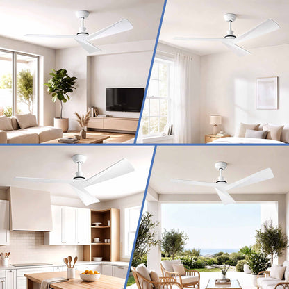 Devanti 52 inch DC Ceiling Fan, No Light - White - view 9