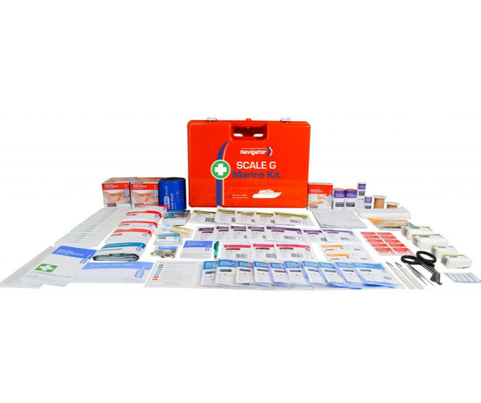 NAVIGATOR Scale G Marine First Aid Kit in a UV and water resistant hard case with wall mount bracket