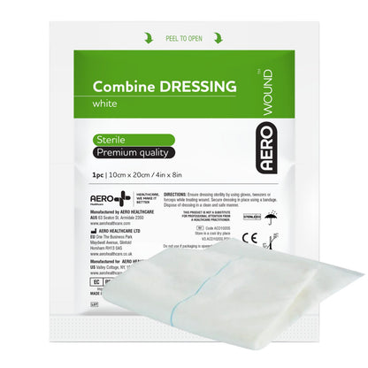 Compact Individual First Aid Kit contents: combine dressings, gauze swabs, eye pad and alcohol-free cleansing wipes