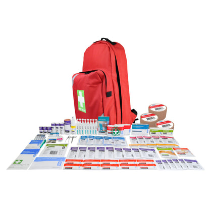Club Sports First Aid Kit in a durable water resistant backpack for athletes and school sporting teams