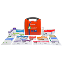 DEFENDER 3 Series Plastic First Aid Kit in a robust 23 x 9 x 25cm case, supplied fully stocked