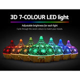 3D LED aroma diffusers with wood base display seven color changing lights in a row