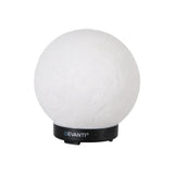 White spherical moon lamp with black base and control buttons, minimal modern design