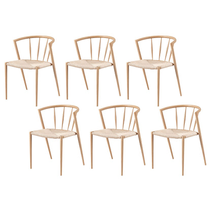 Hand-woven natural paper cord seat on an Artiss Wishbone dining chair