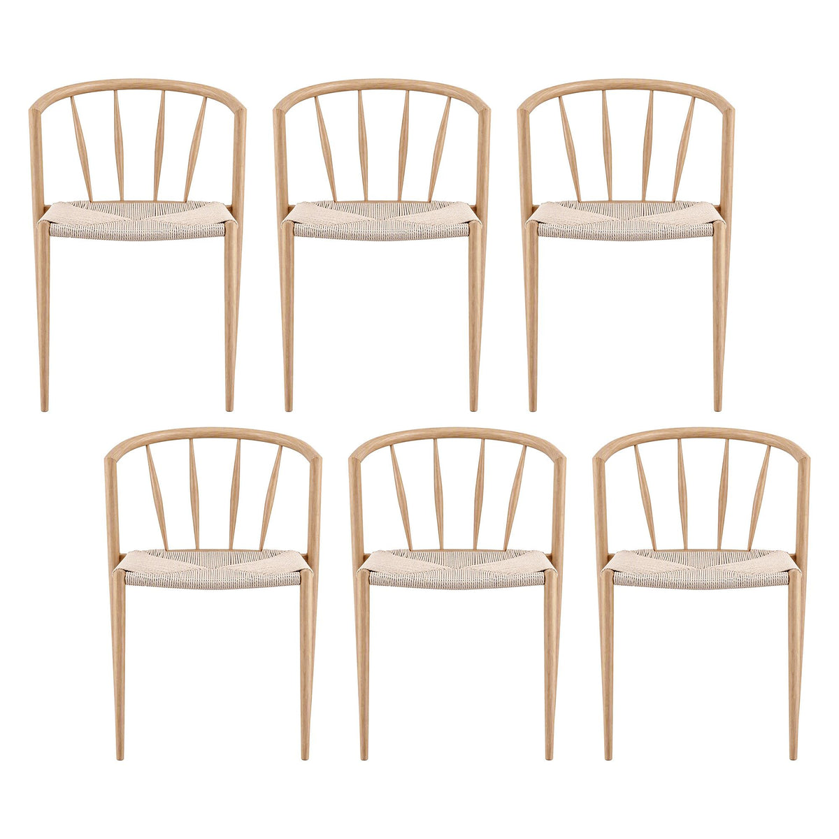 Metal frame with thermal transfer wood-grain finish on the Artiss Wishbone dining chair
