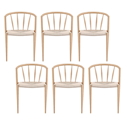 Metal frame with thermal transfer wood-grain finish on the Artiss Wishbone dining chair