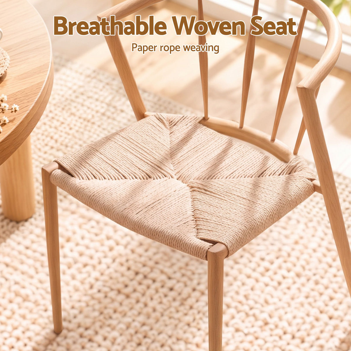 Anti-slip floor protectors on the metal legs of the Artiss Wishbone dining chair