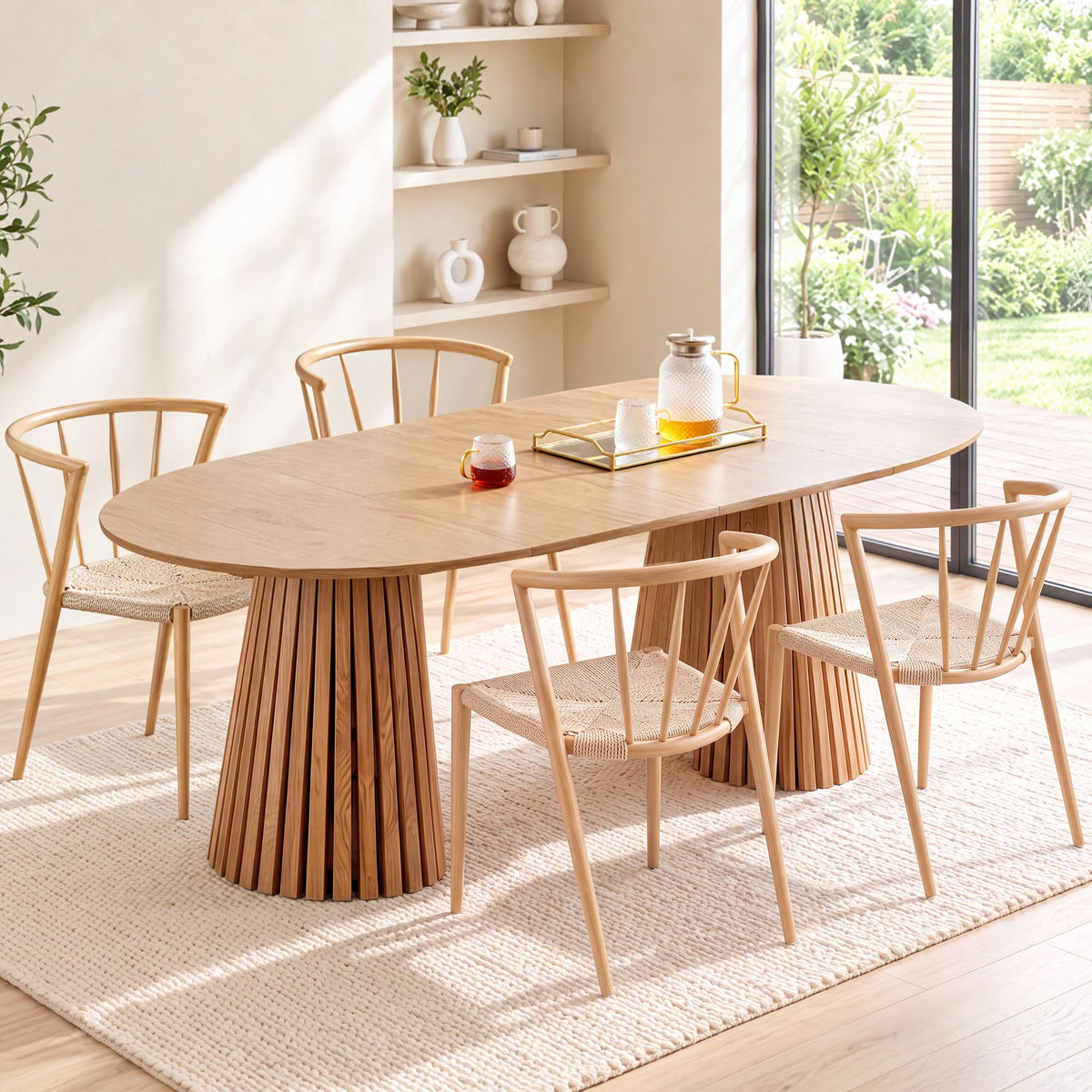 Artiss Wishbone dining chair weighing 4.75kg each with a woven paper cord seat