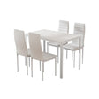 Artiss Dining Chairs and Table Dining Set 4 Chair Set Of 5 White - Flea Market