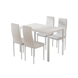 Artiss Dining Chairs and Table Dining Set 4 Chair Set Of 5 White - Flea Market