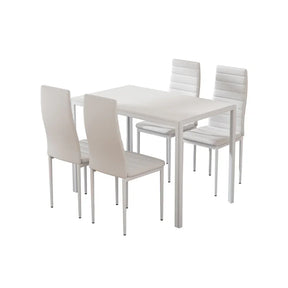 Artiss Dining Chairs and Table Dining Set 4 Chair Set Of 5 White - Flea Market