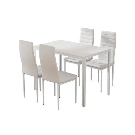 Artiss Dining Chairs and Table Dining Set 4 Chair Set Of 5 White - Flea Market