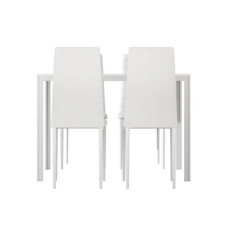 Artiss Dining Chairs and Table Dining Set 4 Chair Set Of 5 White - Flea Market