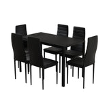 Artiss Dining Chairs and Table Dining Set 6 Chair Set Of 7 Black - Flea Market