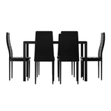 Artiss Dining Chairs and Table Dining Set 6 Chair Set Of 7 Black - Flea Market