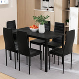 Artiss Dining Chairs and Table Dining Set 6 Chair Set Of 7 Black - Flea Market