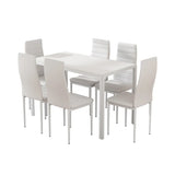 Artiss Dining Chairs and Table Dining Set 6 Chair Set Of 7 White - Flea Market