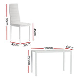 Artiss Dining Chairs and Table Dining Set 6 Chair Set Of 7 White - Flea Market