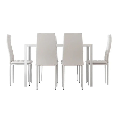 Artiss Dining Chairs and Table Dining Set 6 Chair Set Of 7 White - Flea Market