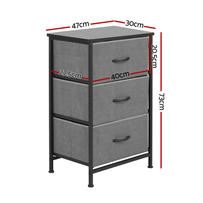 Artiss 3-Drawer Chest | Grey