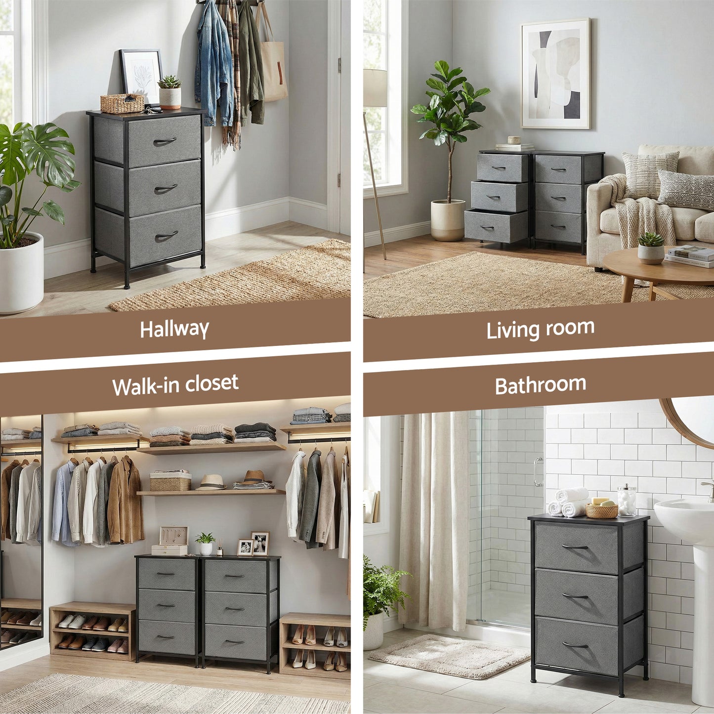 Artiss 3-Drawer Chest | Grey