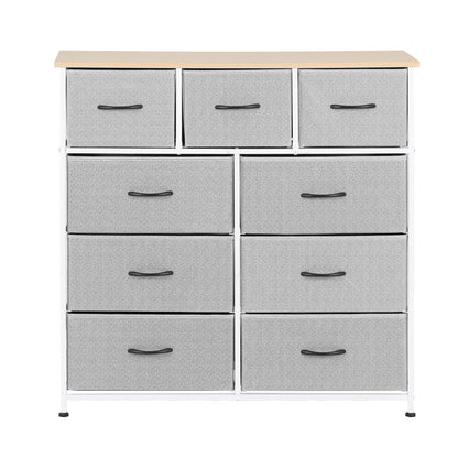 Artiss 9-Drawer Fabric Chest | Light Grey