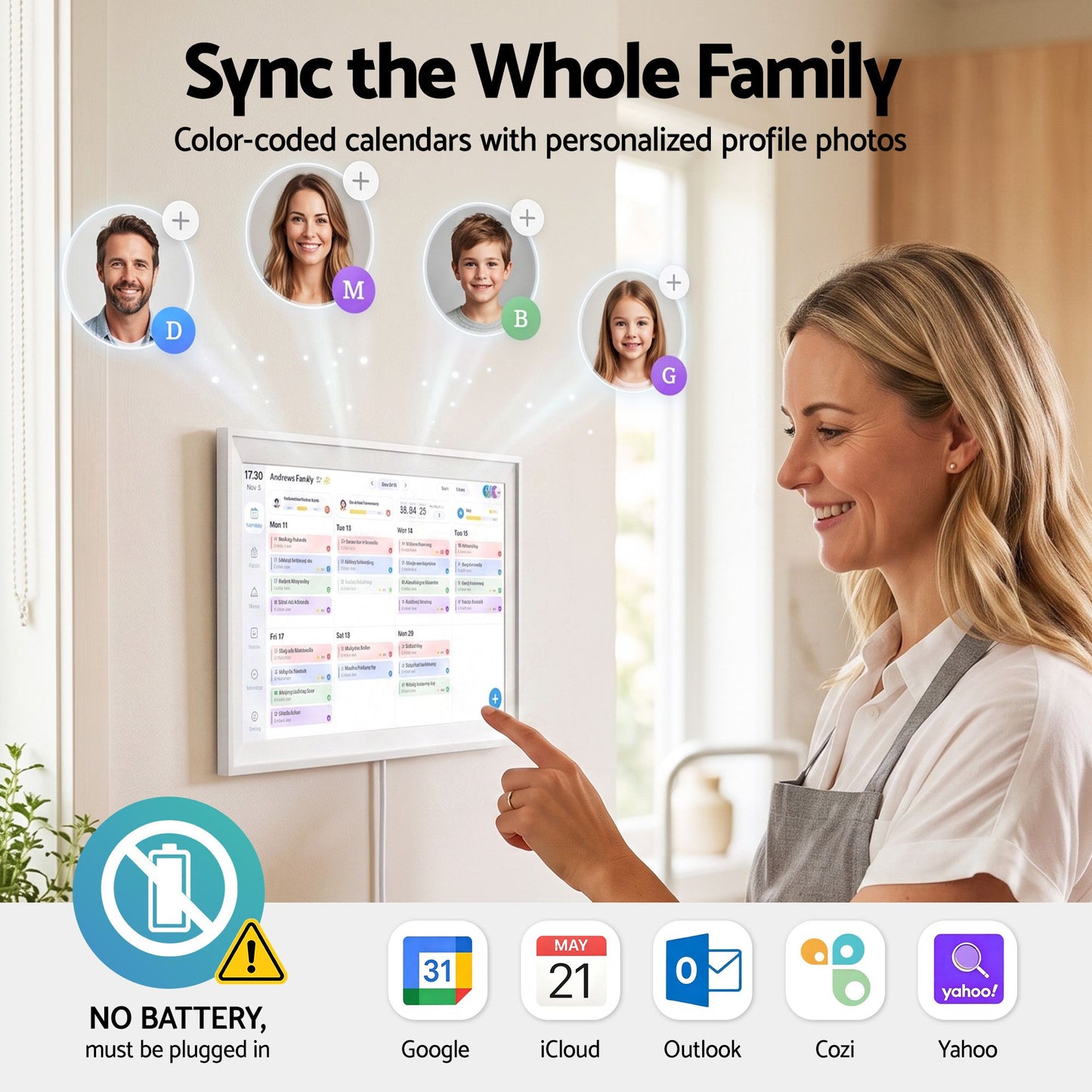 Artiss 10" Smart Family Calendar with Digital Photo Frame and Chore Tracker