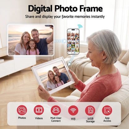 Artiss 10" Smart Family Calendar with Digital Photo Frame and Chore Tracker