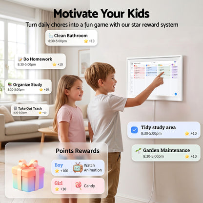 Artiss 10" Smart Family Calendar with Digital Photo Frame and Chore Tracker