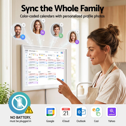 Artiss 15.6" Smart Family Calendar with Digital Photo Frame and Chore Tracker