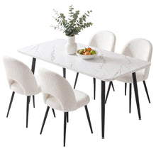 Artiss 5-Piece Marble Dining Set | White