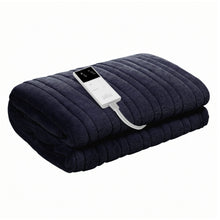 Dark grey electric heated throw blanket with digital remote control