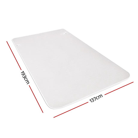 White rectangular mat, 193cm by 137cm, shown on white background with measurements labeled.